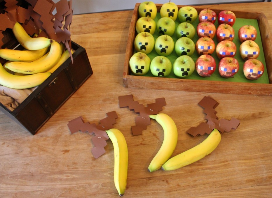 hurken tent trompet Fruit Minecraft style!!! Een gezonde verjaardag traktatie voor kinderen op  school: - Getestdoormamas.com